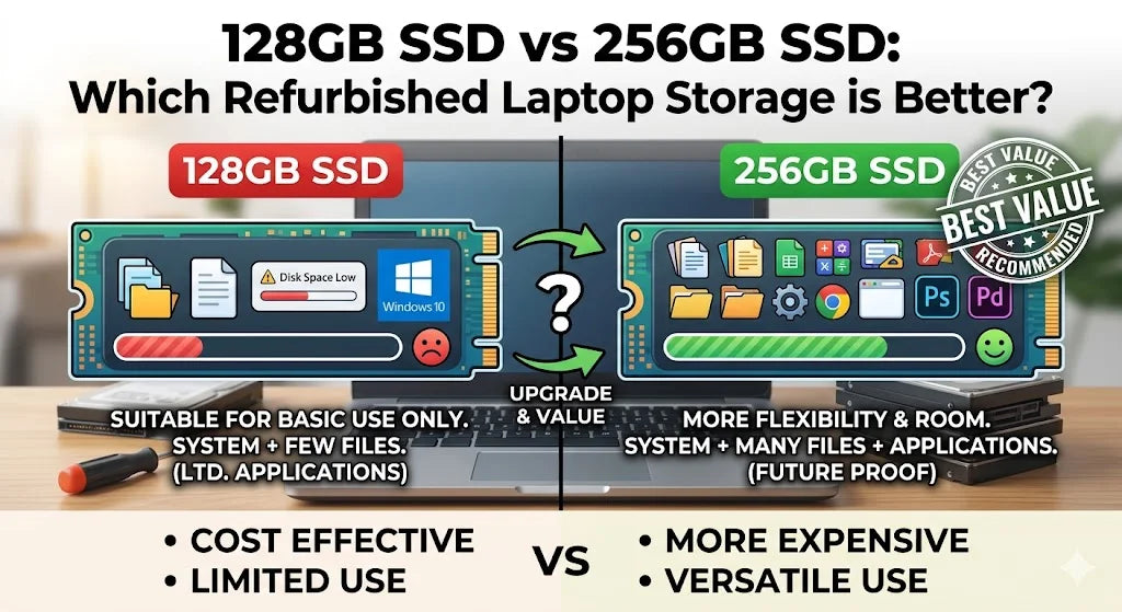 128GB SSD vs 256GB SSD Which Refurbished Laptop Storage is Better